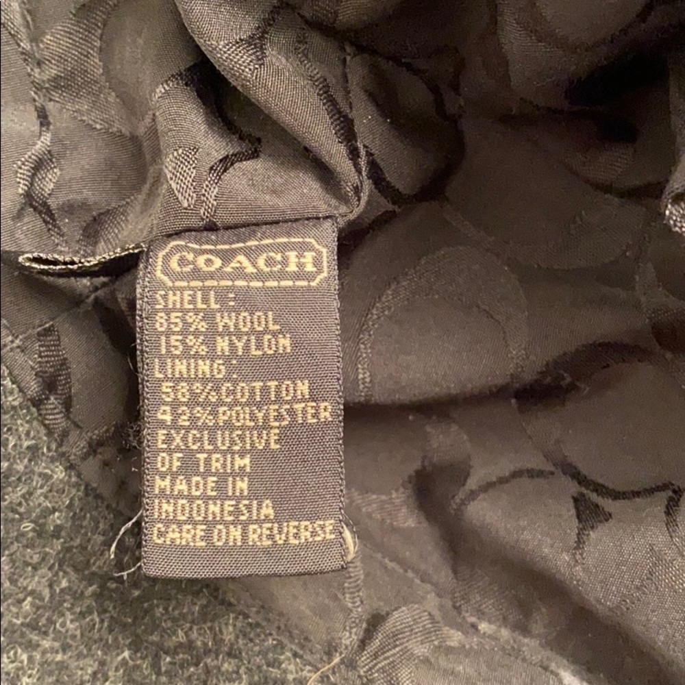 Coach dark gray black wool nylon trilby fedora hat S - Picture 6 of 9
